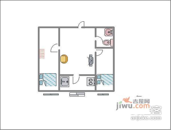 裕民新苑2室1厅1卫67㎡户型图