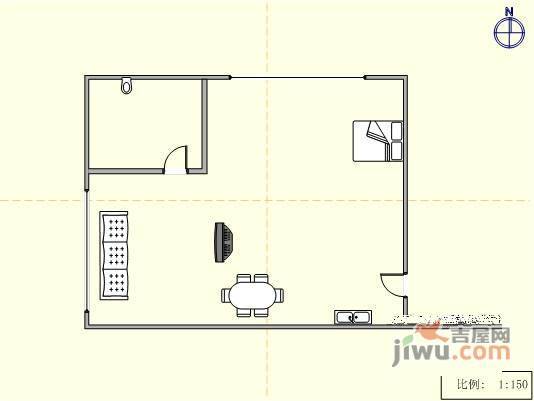 三八广场1室1厅1卫1000㎡户型图