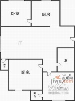 西郊棠梨园3室1厅1卫84㎡户型图