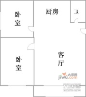 杭州街2室1厅1卫75㎡户型图
