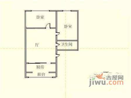 尖山街散盘2室1厅1卫86㎡户型图