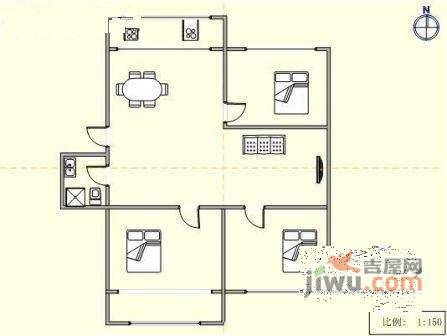 五四小区3室2厅1卫145㎡户型图