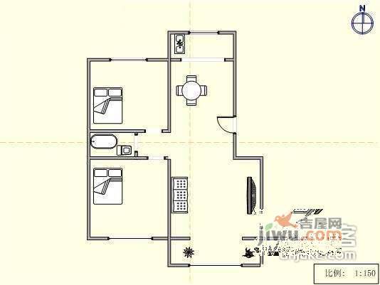 中盛家园2室2厅1卫109㎡户型图