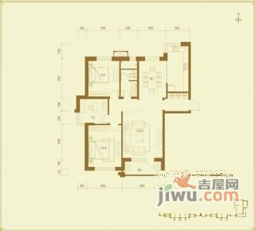 东方圣荷西3室2厅1卫165㎡户型图