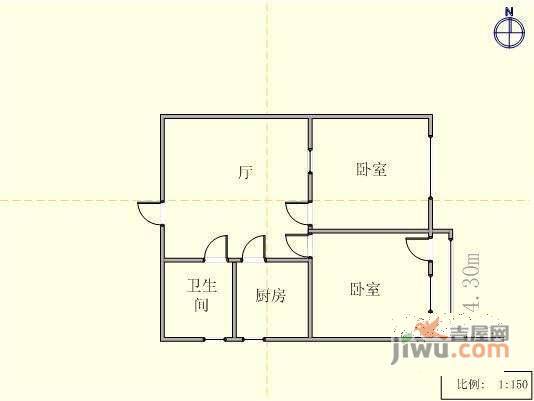 科学家公寓2室1厅1卫94㎡户型图