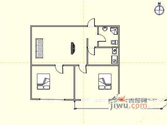 科学家公寓2室1厅1卫94㎡户型图