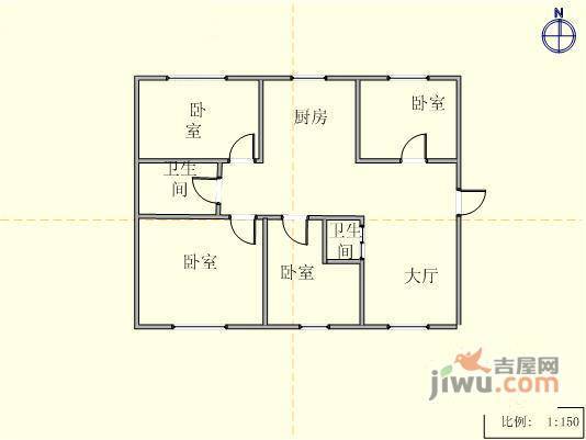 信兴花园4室2厅2卫143㎡户型图