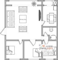 侯家沟3室2厅1卫124㎡户型图