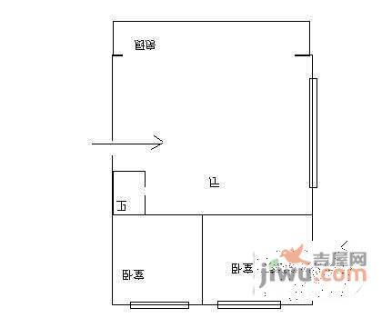 武昌花园2室1厅1卫87㎡户型图