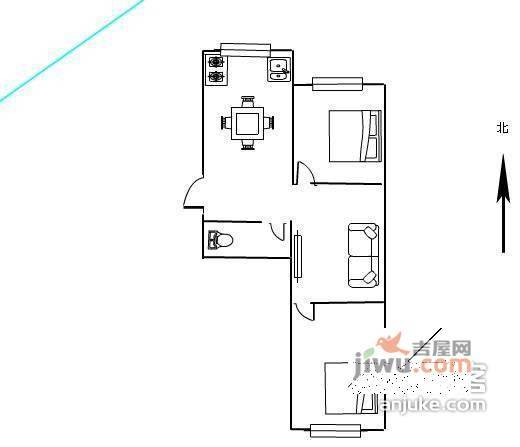 海景园2室1厅1卫85㎡户型图