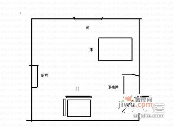 罗斯福国际大厦1室0厅1卫48㎡户型图