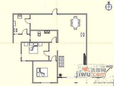 帝柏湾2室2厅1卫106㎡户型图