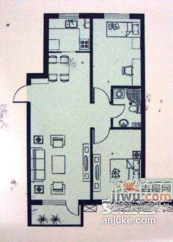 鹏德西山逸林2室2厅1卫96㎡户型图