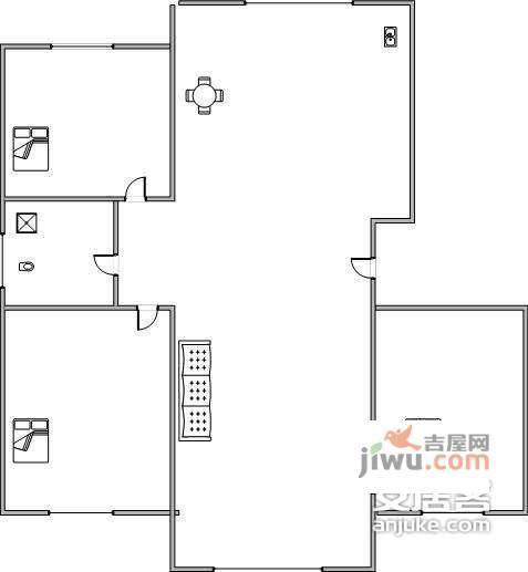 鹏德西山逸林3室2厅1卫117㎡户型图