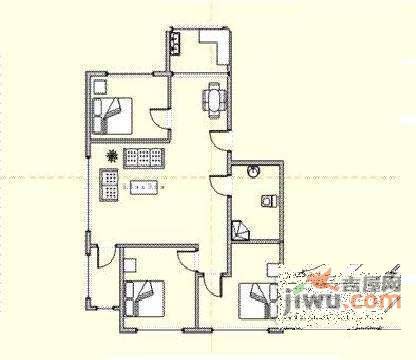 锦泉源3室2厅1卫132㎡户型图