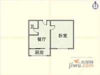 锦泉中园1室1厅1卫49㎡户型图