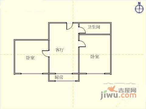 锦泉中园2室1厅1卫76㎡户型图