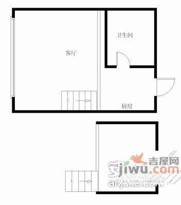 环宇品阁1室1厅1卫62㎡户型图