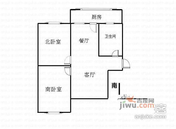 都悦里2室2厅1卫102㎡户型图