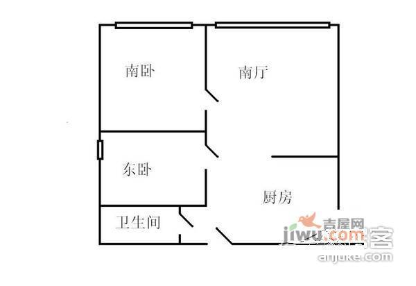 花样年华2室1厅1卫69㎡户型图