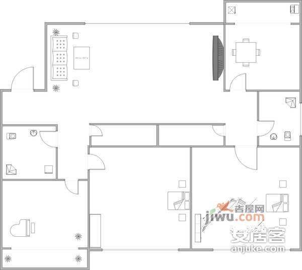 春柳河小区3室2厅2卫145㎡户型图