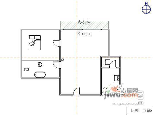 中山九号1室1厅1卫93㎡户型图