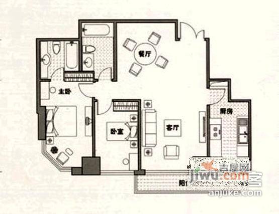 中山九号2室2厅2卫156㎡户型图