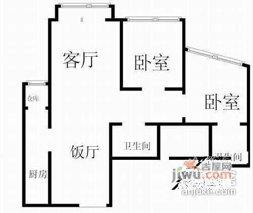 中山九号2室2厅2卫156㎡户型图