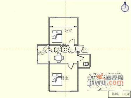 天泉山庄2室1厅1卫86㎡户型图