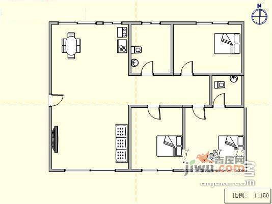 庆港君悦豪庭3室2厅2卫169㎡户型图