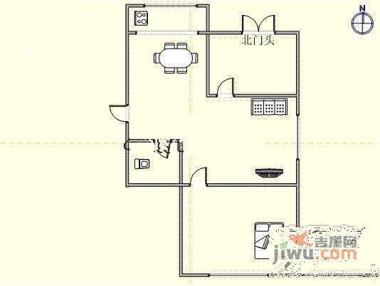 宏孚小区2室2厅1卫87㎡户型图