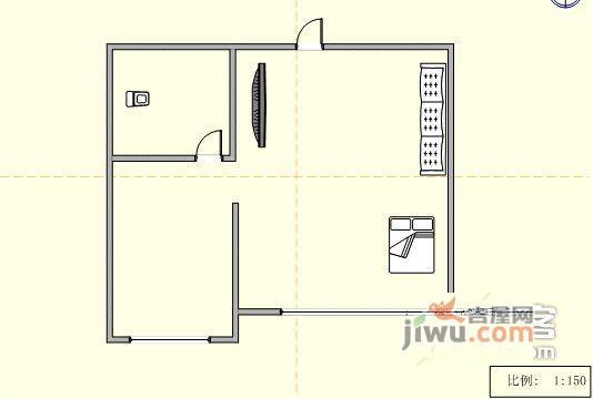 怡锦园1室1厅1卫48㎡户型图