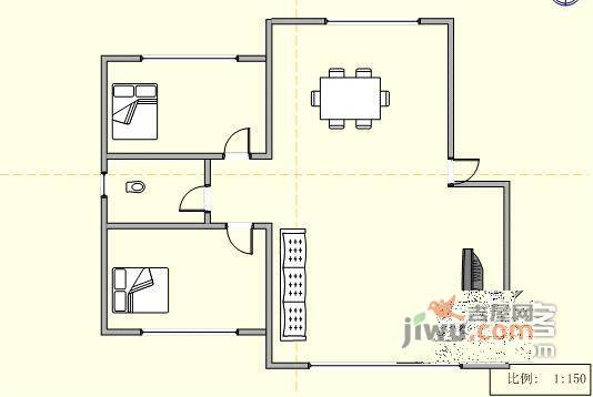 怡锦园2室2厅1卫90㎡户型图