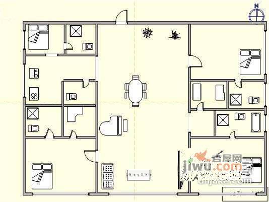 大连明珠3室2厅4卫275㎡户型图