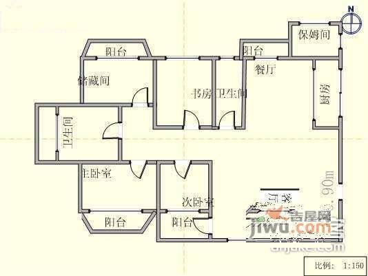 大连明珠4室2厅3卫505㎡户型图