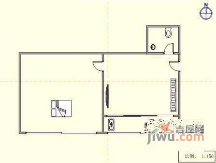 东山花园1室1厅1卫户型图