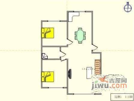 高城北花园2室2厅1卫150㎡户型图