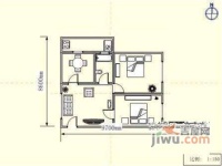 万达公寓2室2厅1卫120㎡户型图