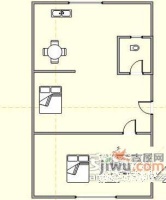 80中学区2室1厅1卫56㎡户型图