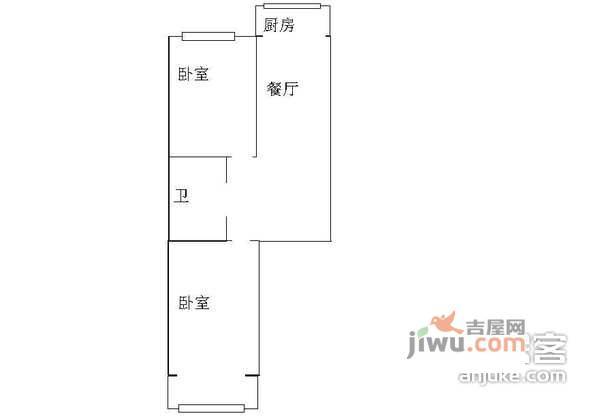 盛阳山庄2室1厅1卫84㎡户型图