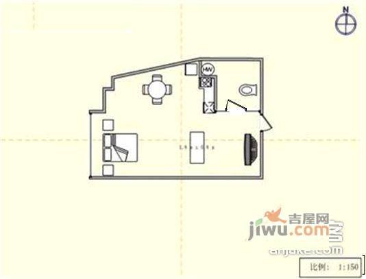 康派1室0厅1卫37㎡户型图