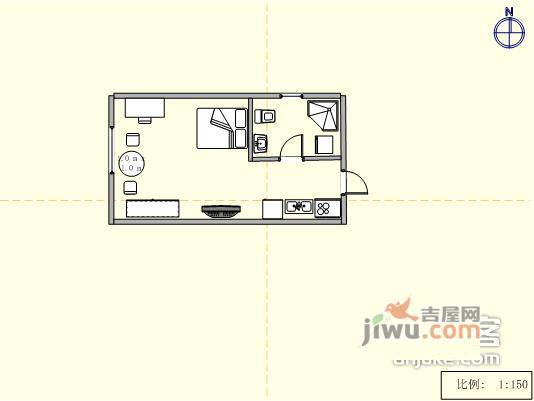 康派1室1厅1卫户型图