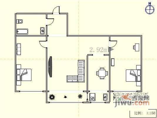 锦云南园2室1厅1卫78㎡户型图