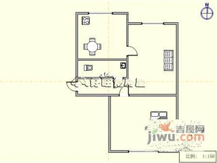 锦云南园1室1厅1卫64㎡户型图