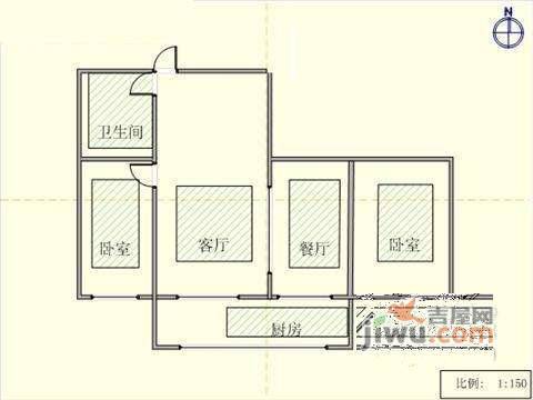 锦云南园2室1厅1卫78㎡户型图