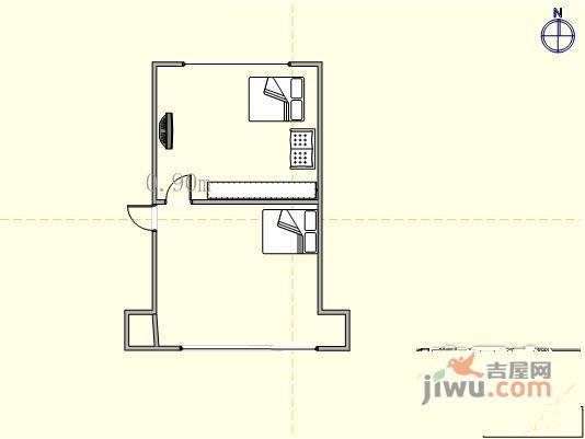 锦云南园1室1厅1卫64㎡户型图