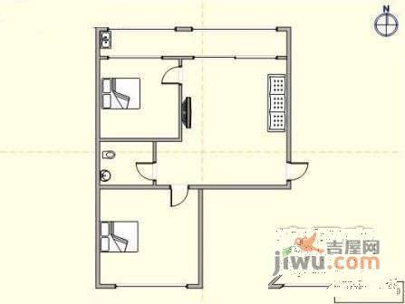 锦云中园2室1厅1卫64㎡户型图