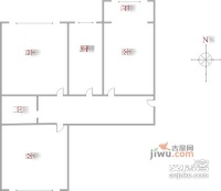 台山2室1厅1卫54㎡户型图