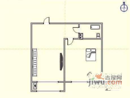 华西小区1室1厅1卫54㎡户型图