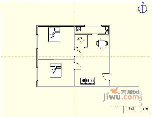 华西小区2室1厅1卫81㎡户型图